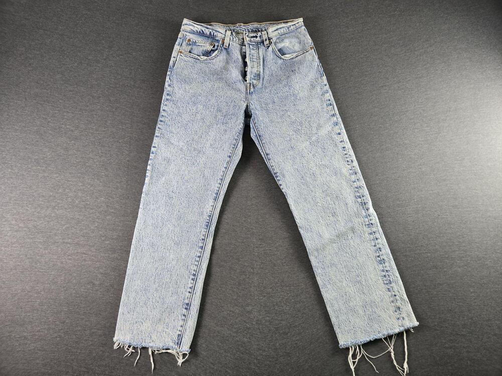 Levis 501 Premium Jeans Womens 28 Blue Acid Wash High Rise Button Fly Denim
